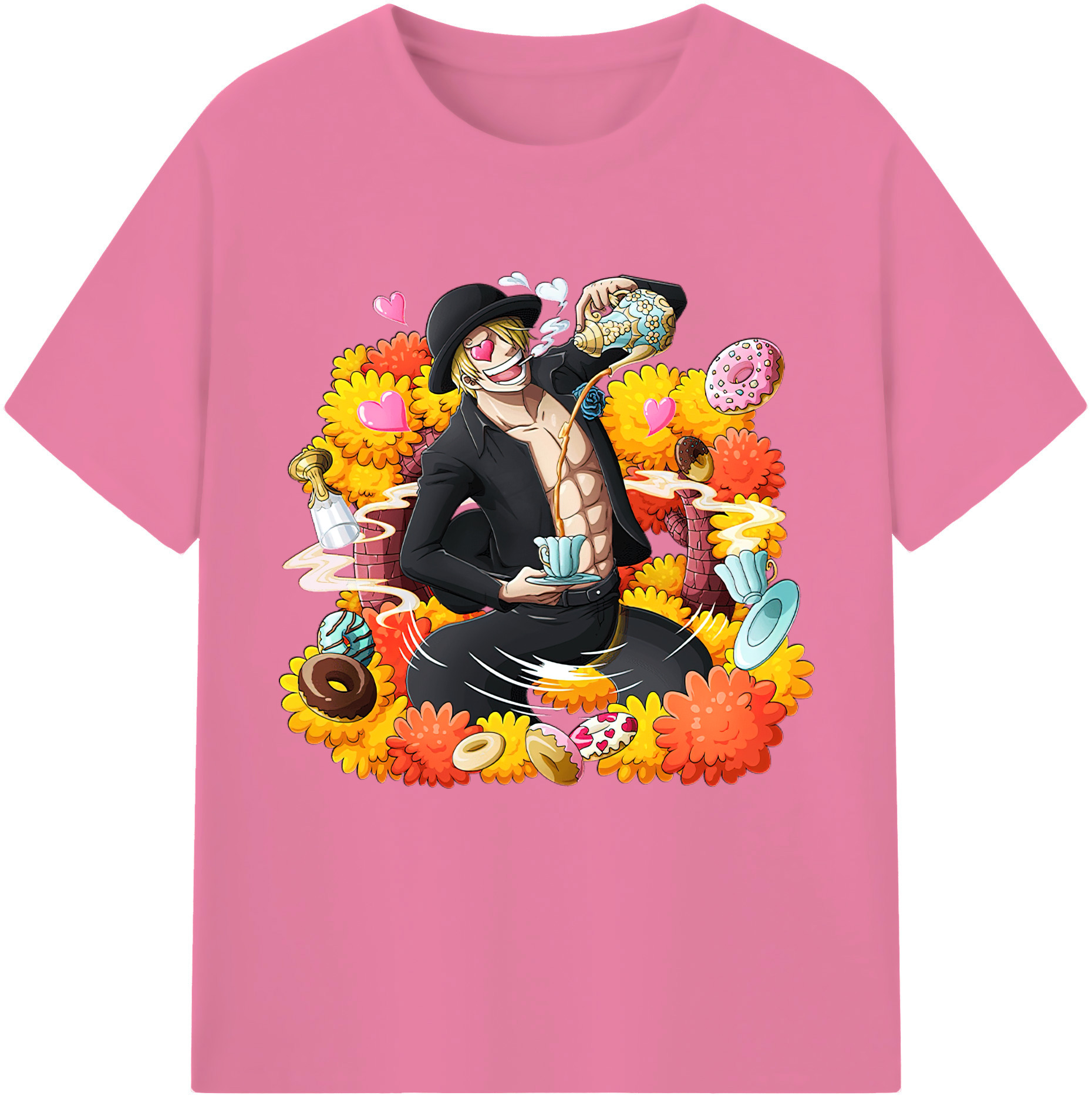 ワンピース サンジ ONE PIECE Sanji 綿100％半袖Tシャツ（フロントプリント）